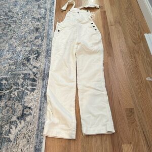 Brand new, never worn Faherty cream corduroy overalls
